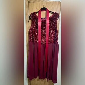 Red sequined cocktail dress. 3XL
